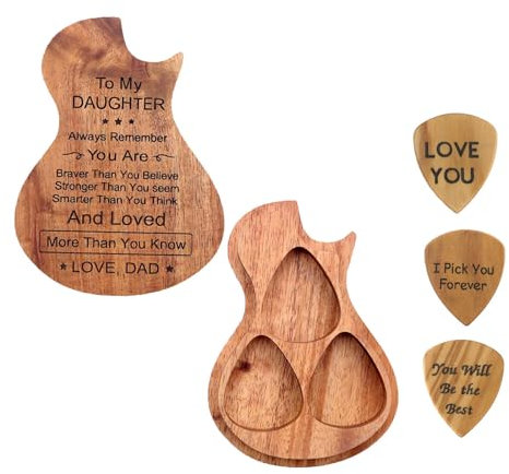 Plektrum, 3 Pack Plectrum Guitar, Guitar Pick Holder Personalisierte Geschenke für den Freund (Box*1 Gitarrenplektren*3),B