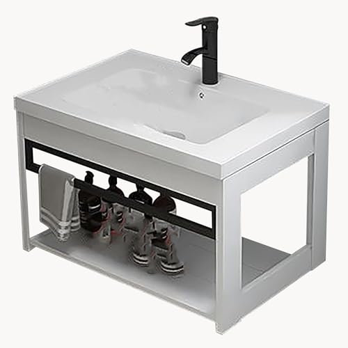 ZXDRYBHD Lavabo da Bagno, Lavabo a Parete, Mobile Bagno con Lavabo da Appoggio, Lavabo Quadrato Bianco, per Bagno, Hotel, Giardini(White)