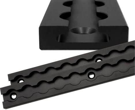 Binario per airline, robusto, rettangolare, nero, anodizzato, 2 x 0,5 m, elevata stabilità e durata, per rimorchi, auto, camion, camper, camper