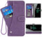 ELISORLI Phone Cover for Sony Xperia XZ3 Wallet Case Wrist Strap Slot Mobile Magnetic Leather Credit Card Holder Folio Purse Stand Cell Accessories Experia ZX3 H8416 Girls Women Men Purple