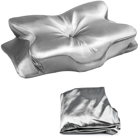 JGCJGG Satin Kissenbezüge für Memory Foam Kissen, Seiden Orthopädisches Kissen Kissenbezug mit Reißverschluss Satin Kopfkissenbezug Kissenhülle für das Nackenstützkissen JK79 (Nur für 63x38x14cm)