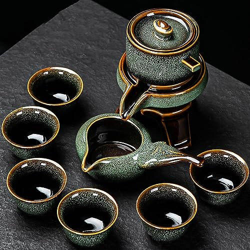 Service à thé traditionnel chinois Kungfu en porcelaine anglaise pour 6 personnes, accessoires de thé automatiques haut de gamme avec 8 pièces, idéal pour les voyages ou la maison