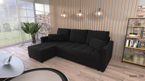 Generisch Couchgarnitur Sofa Sofagarnitur BELA L mit Schlaffunktion Wohnlandschaft Inari 100