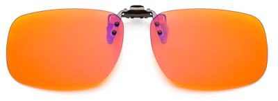 VUEECLAT Gafas de luz azul con clip para mujeres y hombres, color naranja con función de giro de 180°, protege tus ojos de daños en la pantalla digital y reduce la fatiga ocular (perfectas para