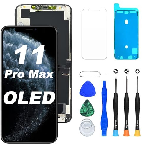 DIGI4U Hard OLED Pantalla para iPhone 11 Pro MAX, 6,7'' Pulgadas FHD Truetone Face ID Pantalla [Not LCD] para iPhone 11 Pro MAX Digitalizador táctil con Herramientas de reparación