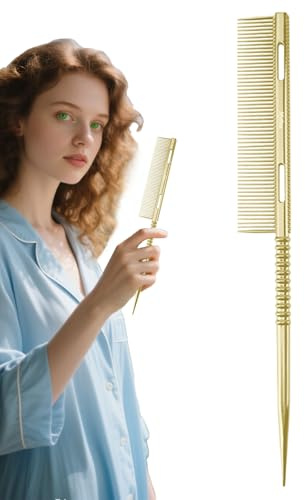 Pferdeschwanzkamm, Metallzähne, Haarstyling-Werkzeug, Entwirrung, Geschenk für Damen