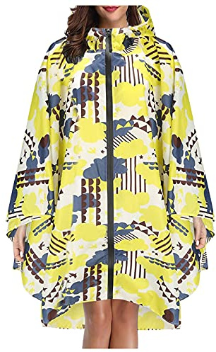 Poncho Pluie Imperméable Femme avec fermeture éclair, Cape De Pluie Leopard Respirante Avec Capuche, Vêtements Imperméables Adulte Reutilisable Idéal Pour Festival, Camping, Voyage, Taille Unique a