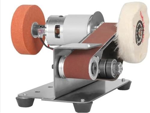 Levigatrice A Nastro, Mini Macchina Utensile per Rettifica A Nastro con Mola Lucidante E Mola, 4000-9000 Giri/min/Regolazione della velocità A 7 velocità/Bassa Rumorosità, per Metallo,