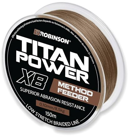 Robinson Geflochtene Angelschnur X8 | 8-Fach für Spinn- & Feederangeln | Maximale Wurfweite · Null Dehnung, direkter Bisskontakt · Extrem abriebfest · Weiche 8-Fach-Flechtung · Titan Power