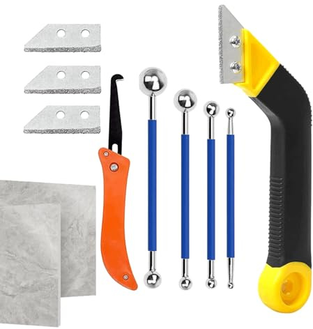Herramienta Para Quitar Lechada Kit De Acabado Para Sellador | Con 3 Cuchillas De Repuesto Para Raspador De Lechada Para Proyectos De Mejora Del Hogar, Cocina, Baño, Pared, Suelo Y