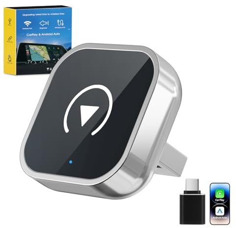 Wireless CarPlay Adapter für iPhone CarPlay/Android Auto,Mini & Stabiler | Schnelles Upgrade auf Kabellos,Plug & Play,Bluetooth 5.2 und 5GHz WiFi4, verzögerungsfrei, automatische Verbindung