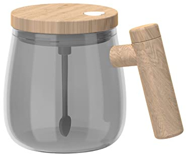 NOENNULL Automatic Stirring Coffee Mug Efficient Easy Operation for Home Office Gym School High Borosilicate Glass Self Stirring Mug for Coffee Milk (#4)