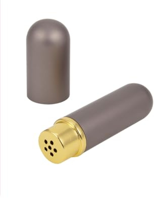 Inalatore di Poppers portatile in alluminio grigio – Flacone discreto impermeabile, formato tascabile, riutilizzabile, compatto e resistente, accessorio per aromi liquidi (GRIS)