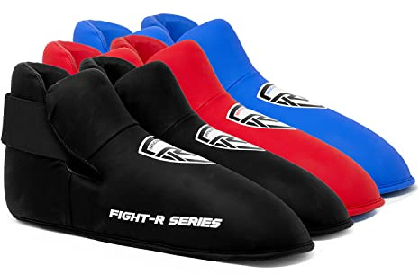 RingMaster Sports Semi Contact Full Boots Foot Taekwondo Kickboxing K1 Martial Arts (Black, Large)