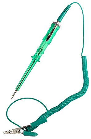 Keenso kfz Schaltkreis Teststift, KFZ 6V 12V 24V Spannung Lange Sonde Teststift Prüflampe für elektrische Stromkreise für Niederspannungssysteme Sicherung Schalter(Grün)