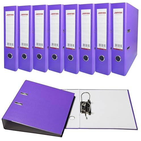 Pack of 5 A4 Purple Paperbacked Lever Arch Files by Janrax