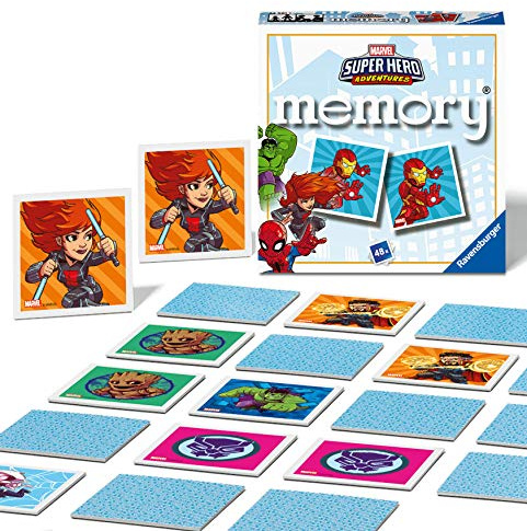 Ravensburger Marvel Avengers Super Hero Adventures Mini Memory Game - Matching Picture Snap Pairs Games For Kids Age 3 Years Up