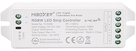 Miboxer Milight Controller 2.4G Funk LED Controller FUT038 RGBW 12-24V bis 4 Kanal für LED Produkte