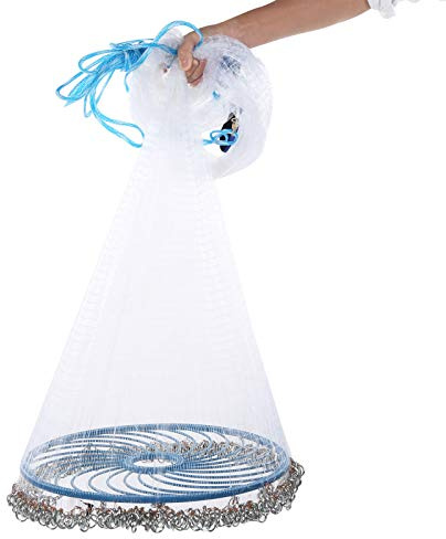 Wurfnetz Zum Fischen, Tragbares Fischernetz, Nylon Mesh Fischnetz zum Fangen von Angelnetz Angelzubehör, Fishing Net Handwurf Fishnets Fische Angeln Cast Net