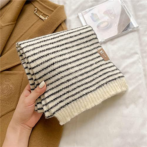 Bysonglezai Schals Damen Tücher Halstuch Scarf Frauen Strickschal Gestreiftes Halstuch Winter Halswickel Warme Foulard Dicke Schals WJT 35-1