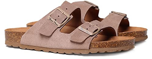Women's sandal in BIO split leather - GHANA - Taupe, 38 EU