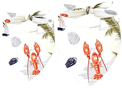 2er-Pack Hundehalstücher Hummerschalen Anker Leuchtturm Palme Mädchen-Jungen-Lätzchen, Hundeschal, Kopftuch, Zubehör für kleine, mittelgroße und große Hunde, Welpen, Katzen, Haustiere