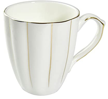 DOITOOL Tasse Aus Knochenporzellan in Kürbisform Keramiktasse Für Kaffee Tee Latte Cappuccino Sicheres Trinkgeschirr Ergonomischer Griff Weiß 301–400 Ml