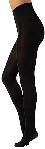Calzitaly Ogenomskinliga, tjocka strumpbyxor i färg, mikrofiber 3D, 80 denier, italienska trikåer, storlek S, M, L, XL, XXL, 3XL och 4XL, Svart, 3X-Large