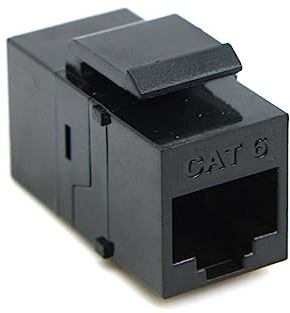CY Adapter UTP CAT6 Keystone-koppling RJ45 hona till hona UTP CAT6 Keystone inline-kopplare svart