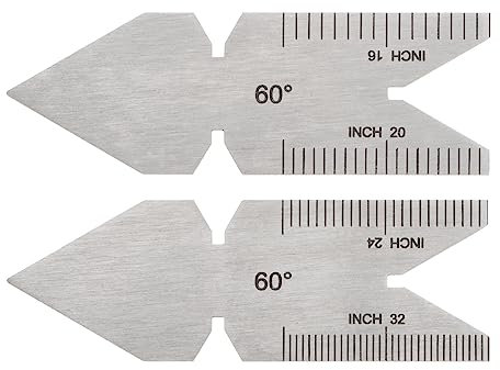 QUARKZMAN 2pz Centro Misuratore 60° US Standard Filettatura Taglio Angolo Misuratore, Inossidabile Acciaio Tornio Taglio Utensile, Filetto Passo Incremento 14/20/24/32thd