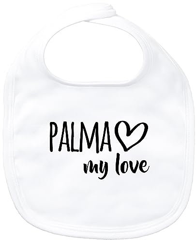 Huuraa Baby Lätzchen Palma my love Geschenk White Bio Baumwolle Palma Präsent