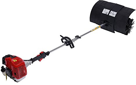 2.3HP 52CC Handheld Petrol Power Sweeper Artificial Lawn Street Driveway Sweeper, Handheld Power Sweeper for Cleaning Lawn Sidewalks Boulevards Driveways