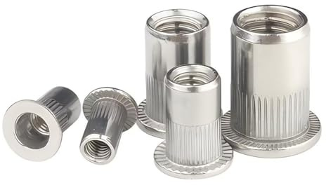 SYDARSYN 6 Pièces Écrous à Rivet M8 Fileté à Tête Plate, Écrous à Riveter en Acier Inoxydable