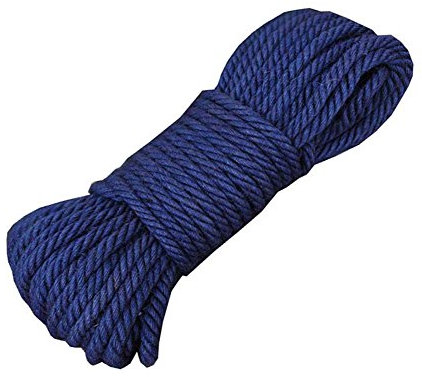 Corda for bondage, corda da giardino, corda di canapa colorata (8 mm), 20 metri (65 piedi) for regalo di decorazione fai da te, blu