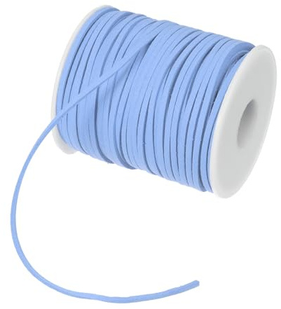 PATIKIL 2,65mm x 45m Cordino in Pelle Scamosciata Cordoncino Pelle Scamosciata Nastro Corda Finta Pelle Artigianato Floreale Pizzo per Bracciali Regalo Creazione Gioielli, Cielo Blu