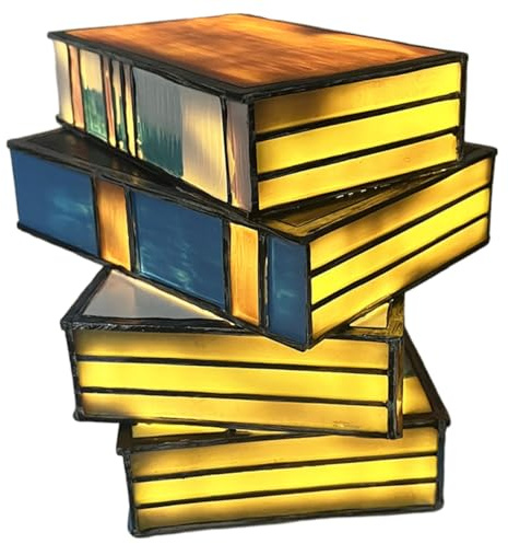 OSALADI Leselicht Buch Tischlampe Stapelbare Retro-schreibtischlampe Mit Büchern Buchlampe Aus Buntglas Nachttischlampe Aus Glas Buchförmige Lampe 3d Handbuch Pvc-kunststoff Kunsthandwerk Farbige