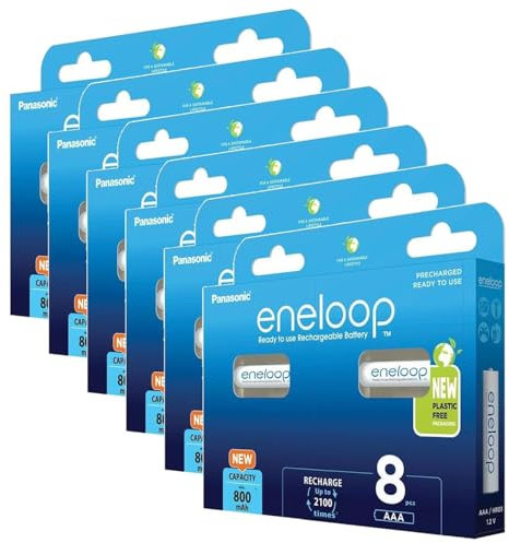 Eneloop Pack of 6 x 8 Rechargeable Ni-MH Micro AAA Batteries 800mAh
