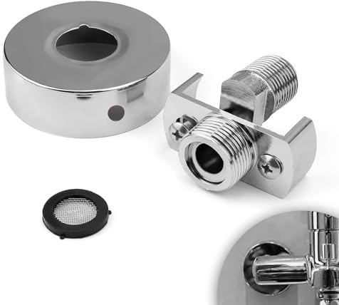 LWLWA Duscharmatur Adapter Verstellbar, Hohe Abdichtung Duschkopf Adapter | Gebogene Beine Duscharmatur Adapter, mit Dekorativer Abdeckung, für Verschiedene Duscharmaturen-Installationen