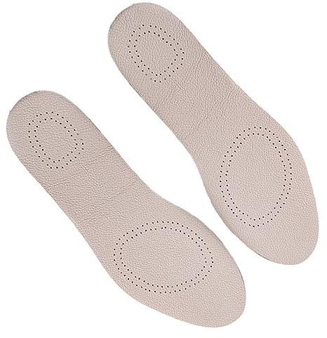 BCOATH Rindsledereinlagen Atmungsaktive Einlegesohlen Aus Leder Weiß Langlebige Schuhpolster Mit Luftlochdesign Für Sportschuhe