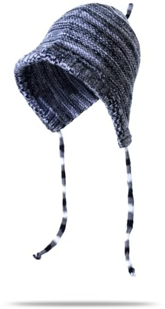 YAMEE Vinter stickade mössor damer skydd öron mössor varm, vintermössa damer stickad retro, beanie mössa för flickor personlighet trend, lämplig för utomhussporter, Mörkgrå, one size