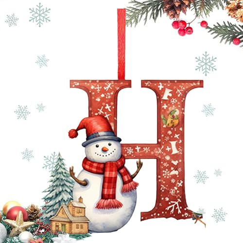 26 Buchstaben Weihnachtsbaumschmuck, Buchstabe Weihnachtsbaum Hängende Anhänger, Personalisierte Weihnachtsschmuck, Weihnachtsbuchstaben Anhänger, Hängende Weihnachten Alphabet Buchstaben für