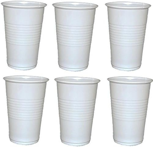 3000 x Trinkbecher 0,2 L, Partybecher Plastikbecher 200ml Wasserbecher Cup | weiß Partybecher aus Kunststoff, Ausschankbecher 200ml, Zahnarztbecher, reusable