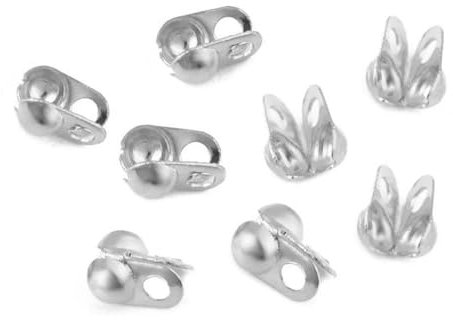 100 Stück/Los Edelstahl Crimps Perlen Kugelkette Verbinder Endverschluss für DIY Halsketten Armbänder Schmuckherstellung-3,2 mm Silber-2