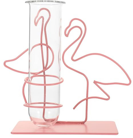 Amosfun Blumenvase Aus Eisen und Glas Im Nordischen Stil Hydrokultur-pflanzgefäß Heimdekoration für Balkon Garten Schlafzimmer