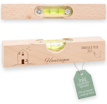 Abenteuernah Wasserwaage personalisiert als Umzugsgeschenk, Geschenke für Männer zum Einzug, Geschenk zum Hochzeitstag oder Jahrestag - der ideale Begleiter für Handwerker und Heimwerker