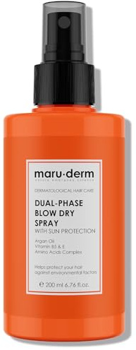 Maruderm Tvåfas solskydd spray för borstning - värmeskyddande och UV-skydd, återfuktande och slät hårvård, 200 ml