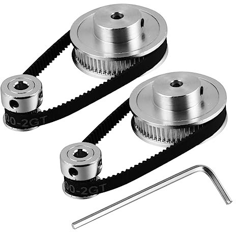 HEALEEP 3 Sätze Synchronrad Elektromotor Riemenscheibe Synchronmotor Werkzeuge Welle Servo Geschlossener Synchronriemen Motorriemenscheibe Getriebemotor Drehtisch Gürtel Aluminium Silver
