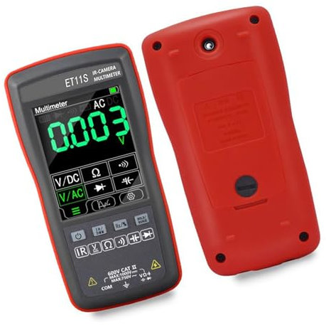 Caméra d'imagerie thermique avec écran de 7,1 cm - 24 x 32 - Multimètre - Tension rechargeable - Testeur de 4 000 points