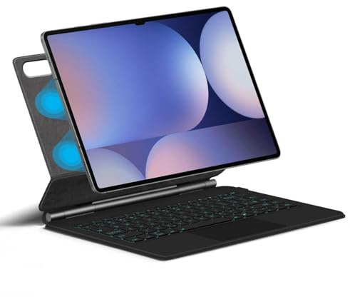 JZCZMCE Custodia con Tastiera per Samsung Galaxy Tab S9 Ultra 14.6'' 2023, Supporto a Sbalzo Magnetico Galleggiante, Custodia Protettiva Ultrasottile con Tastiera Retroilluminata