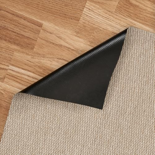 Tappeto Salotto Vinilico Antiscivolo, Lavabile e Resistente alle Macchie, Tessuto Intrecciato e Senza Pelo, Tappeto in Vinile Perfetto per Interni ed Esterni, STORESBASIC Beige 160x230